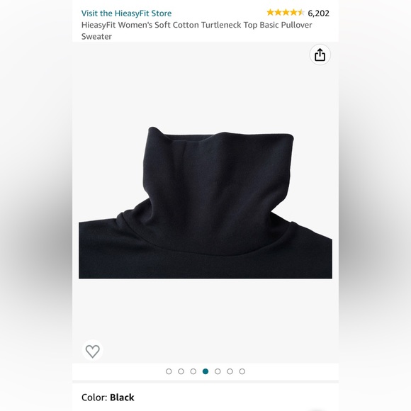 HieasyFit Women's Soft Cotton Turtleneck Top Basic Pullover Sweater - Picture 3 of 10